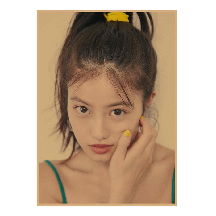 Mio Imada Retro Kraft Paper Poster - Japanese Beauty Wall Art Mural