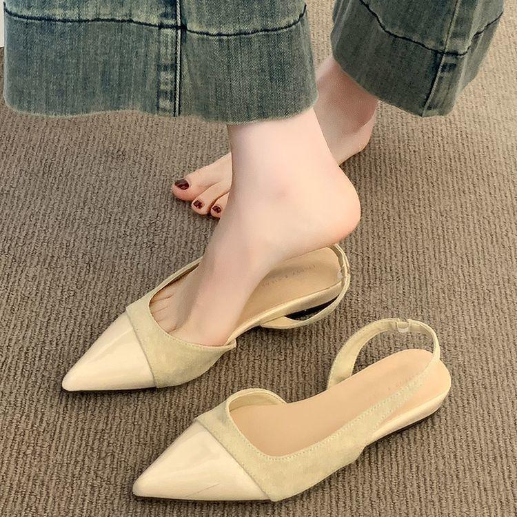 Flat-bottomed bag head sandals women's 2025 new summer beautiful French Mary Jane shoes with skirt pointed sandals