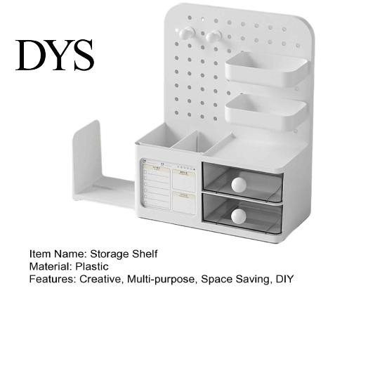 DIY Desktop Storage System Perforated Board Rack Mount Shelf for Office Multifunctional Bookend Organizer Supplies Stationery Book, Multi-Functional