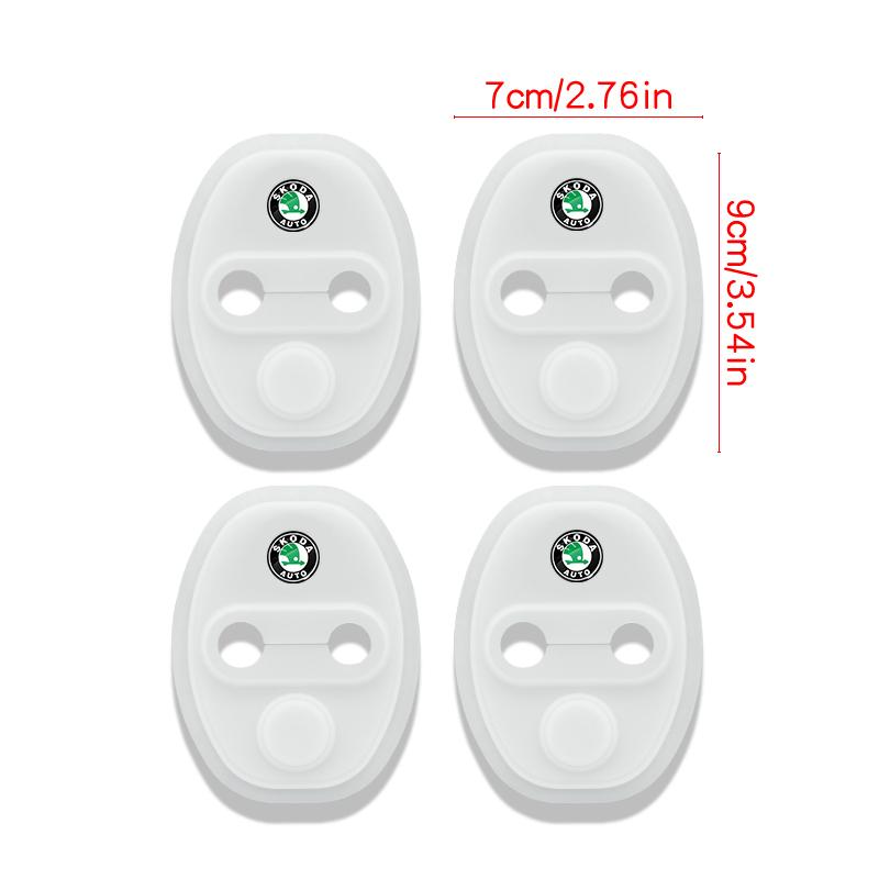 4PCS Car Door Lock Cover Case  Accessories For Skoda Octavia MK2 MK3 2 3 A7 Fabia Karoq Kodiaq Superb Rapid Kamiq Scala Yeti  RS2