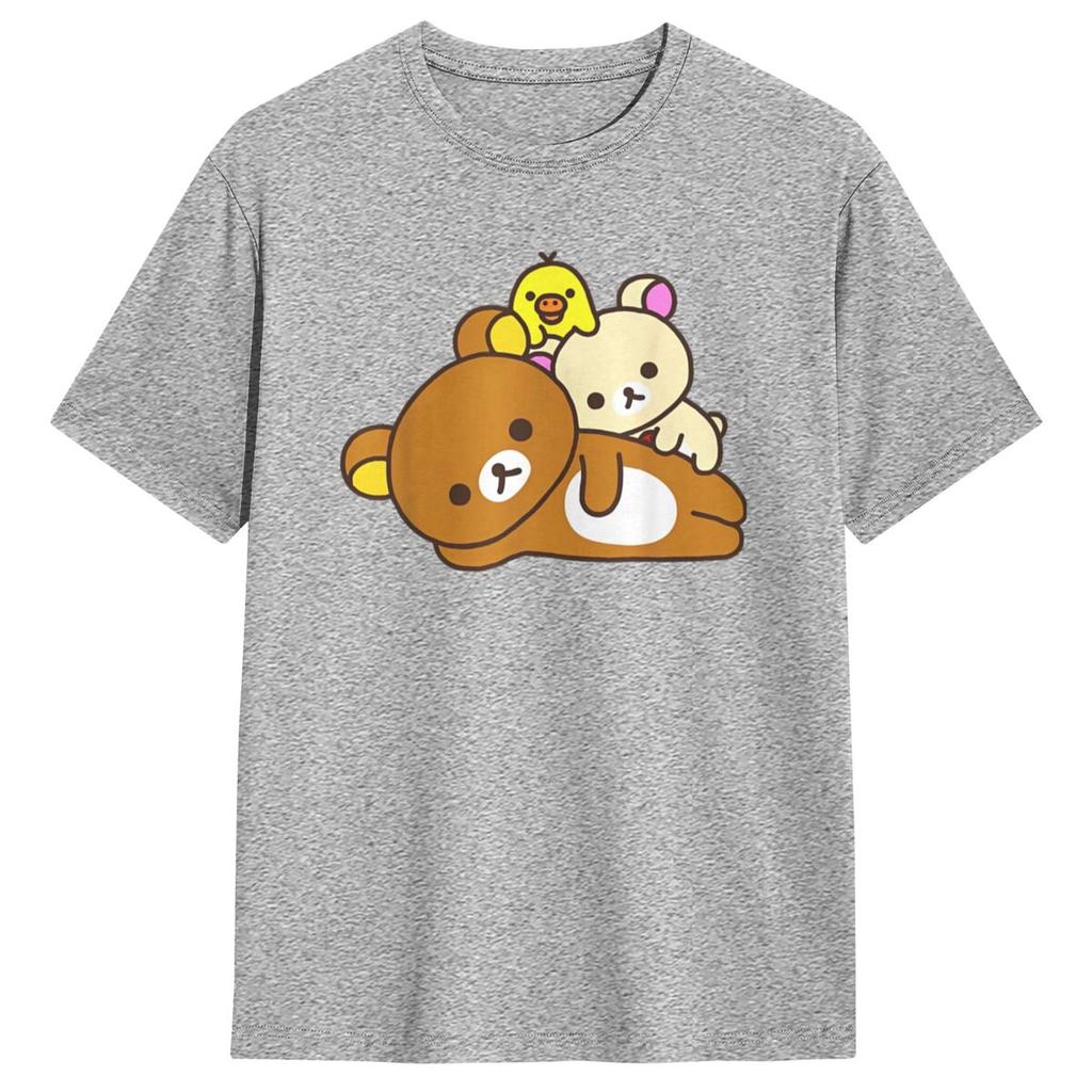 Men Women T Shirt Rilakkuma Bear Face T-Shirts Fashion Beach Tee Shirt Y2K Basic Pattern Cotton Clothes Gift Idea
