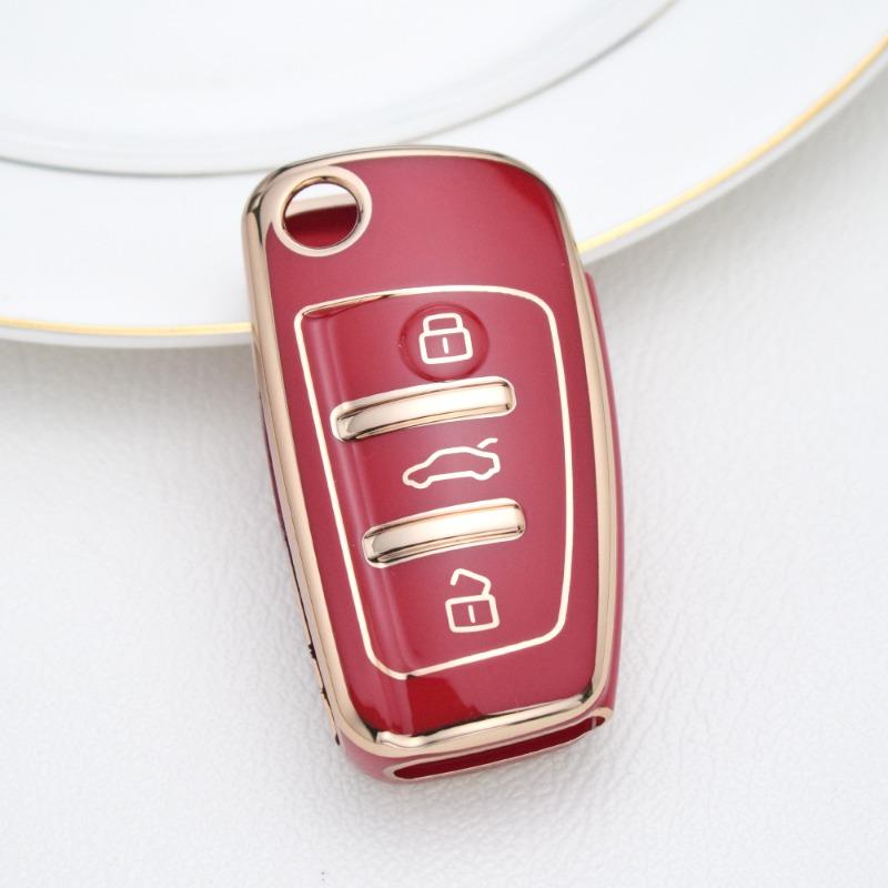 

Складной чехол для ключей из ТПУ для A1 A3 A4 A5 A6 A7 Q3 Q5 S6 B6 B7 B8 C6 8P 8V 8L TT RS защитная оболочка автомобильного ключа красный