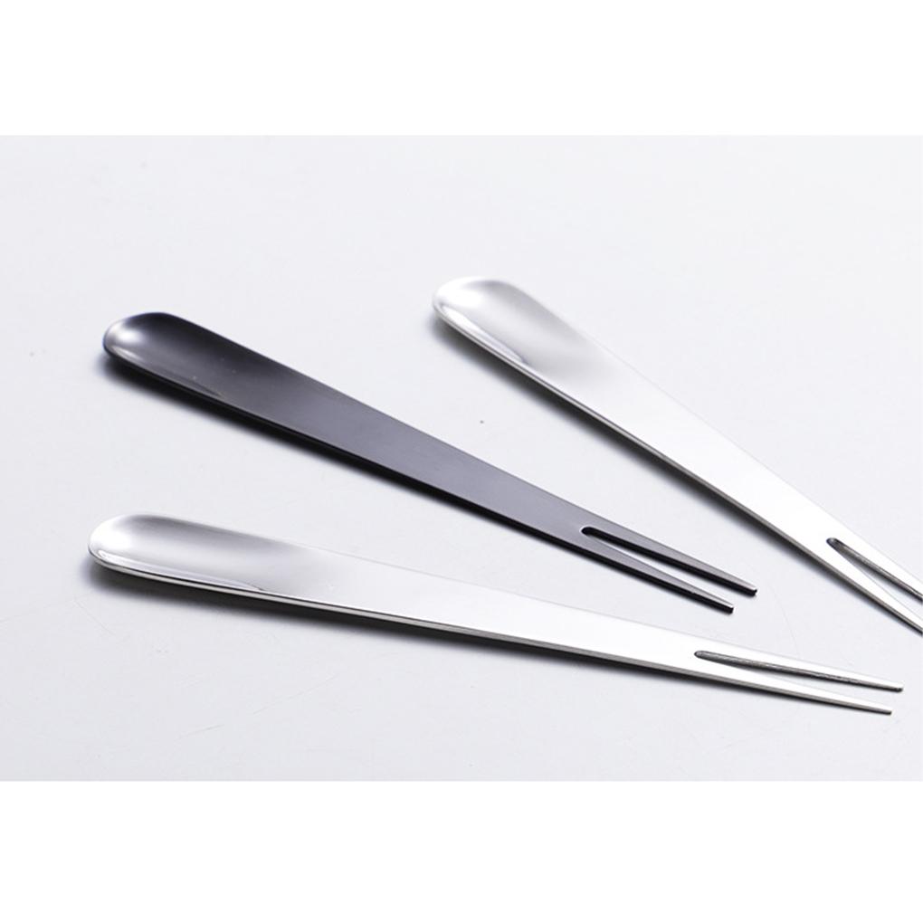 Multifunction Desert Fork Spoon Fruit Cake Coffee Stirring Tool Stainless Steel Salad Cutlery Kitchen Gadgets for Wedding