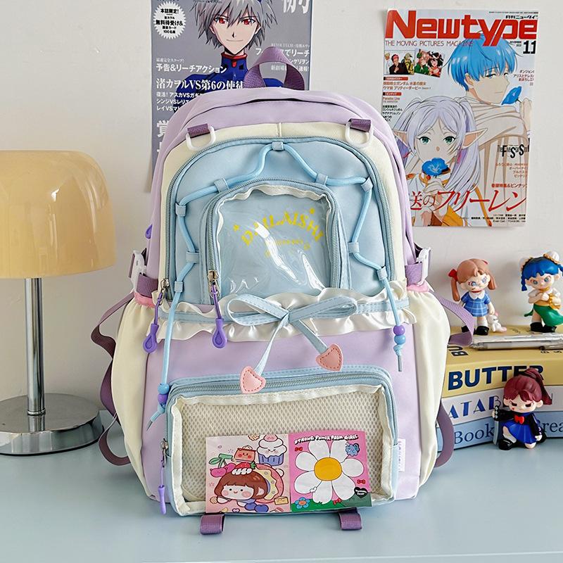 New High-value, Fresh and Sweet Candy-colored Backpack, Lightweight and Large-capacity Backpack for Junior High School Students