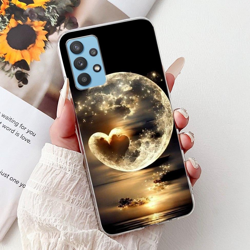 For Samsung A32 5G Case SM-A326B Clear Cute Cat Fashion Funny Painted Back Cover For Samsung Galaxy M32 5G Phone Case SM- M326B