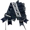 Pearl Lolita Lace Headband Ribbon Bow Maid Cosplay Headdress Cute Ruffled Hairband  Cosplay