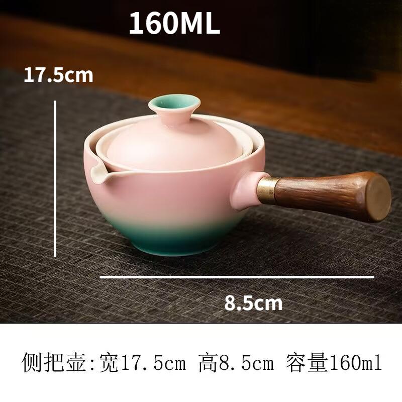 Set de ceai Lazy Brewing Home japonez cu o oală și patru cești, tavă de ceai, set de ceai portabil de călătorie, ceramică, oală cu mâner lateral rotativă