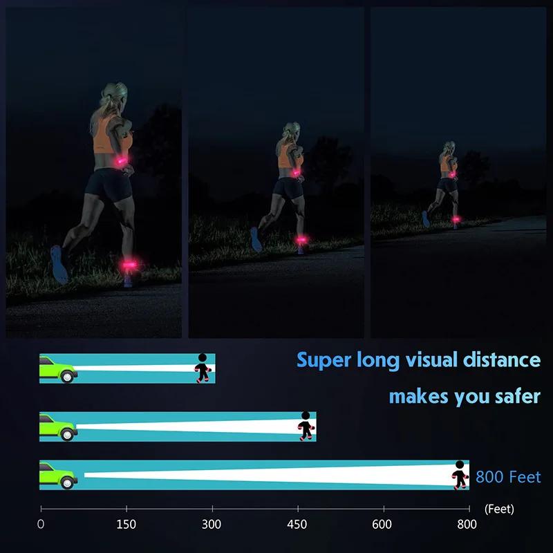 Outdoor Sports Night Running Armband LED Lamp USB Rechargeable Safety Belt Arm Leg Warning Wristband Cycling Bike Bicycle Light