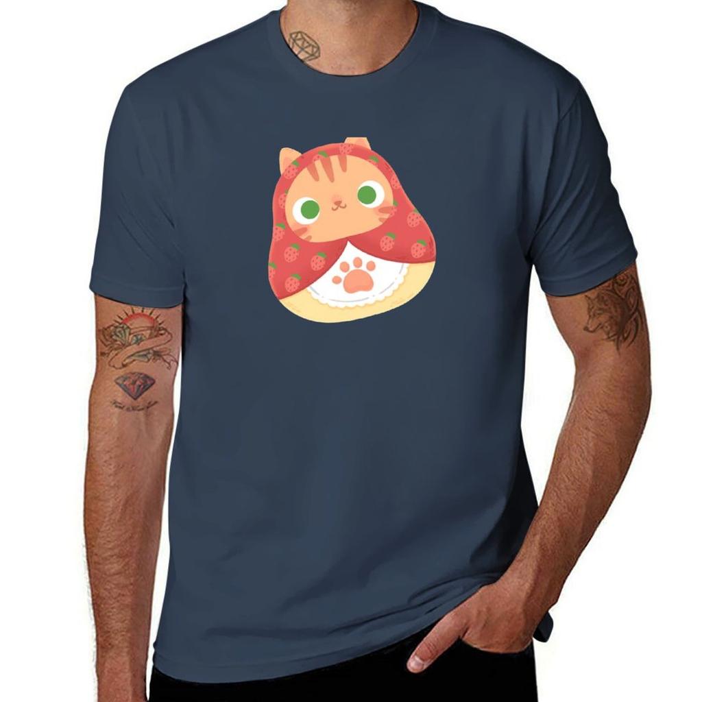matryoshka cat doll TShirt Basic Solid Tee for Daily Use