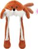 Animal Hat with Ears Moving Jumping Pop Up Beating Hat Plush Holiday Cosplay Dress Up Funny Gift for Kids