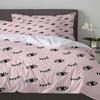 Eyelash Pink Cartoon Eye Duvet Cover With Pillow Case Custom 3pcs Bedding Set Quilt Cover Double Bed Home Textile