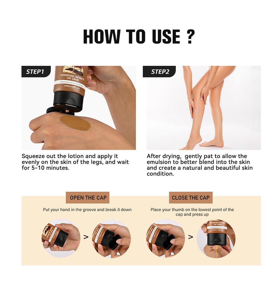 Lakerain 100 ml Långvarig Mörkbrun Benmakeup & Concealer Solbränningslotion