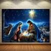 2D flat 1 piece of polyester background fabric for the Nativity scene, suitable for indoor and outdoor decoration,festival theme