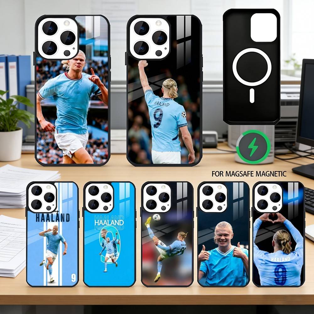 Erling Haaland Phone Case For iPhone17,16,15,14,13,12,11 Plus,Pro Magnetic with Magsafe Wireless Charging