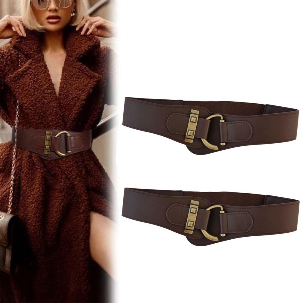 Solid Color Elastic Cummerbunds Elastic Wide Waist Corset Elegant Corset Belt  Girl