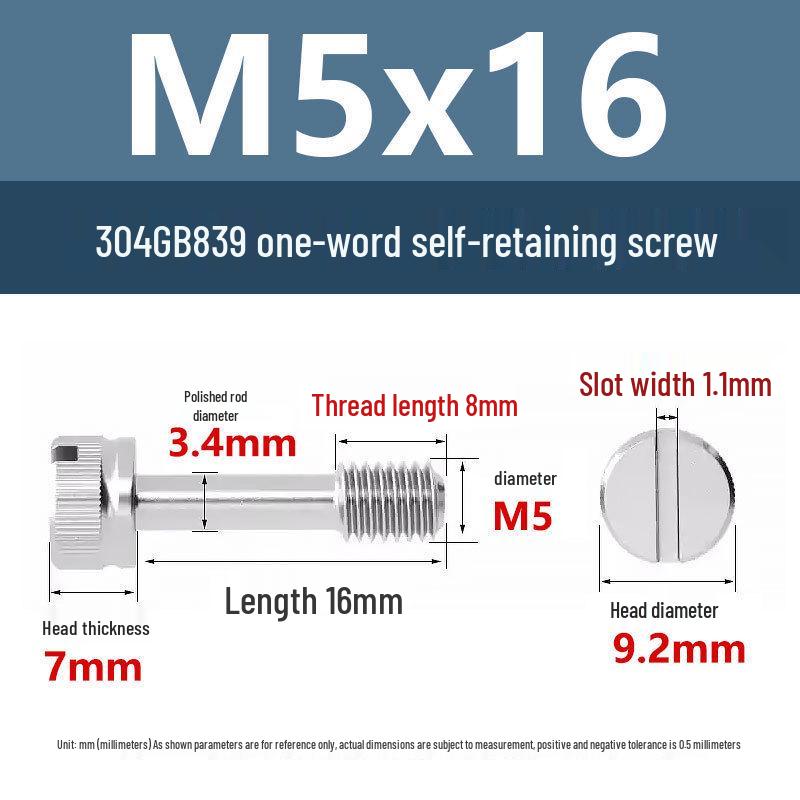 Yigu 304 Anti-Loosening Knurled Head Captive Screw with Anti-Slip Design