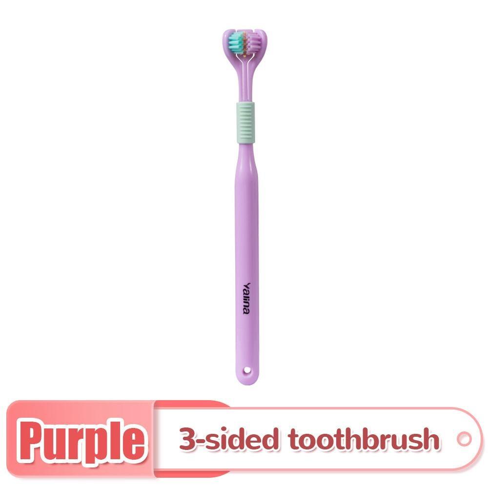 1PC 360 Degree Three-sided Soft Bristle Toothbrush Oral Care Safety Toothbrush Teeth Deep Cleaning Portable Travel Dental Oral Care