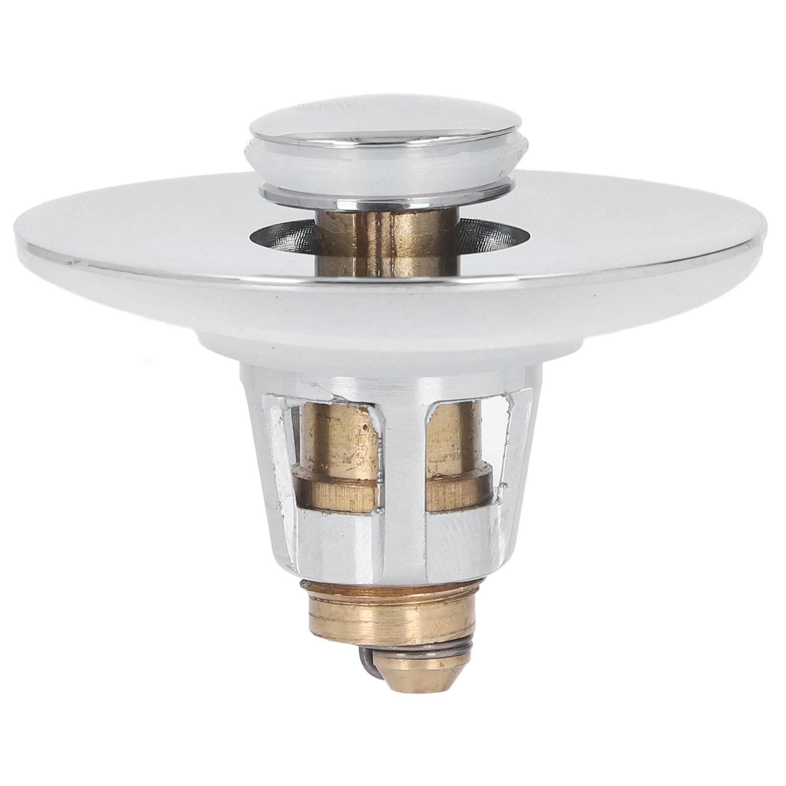

Bathroom Sink Stopper Press Popping Up Anti Clogging Brass Stainless Steel Basin Sink Drain Plug