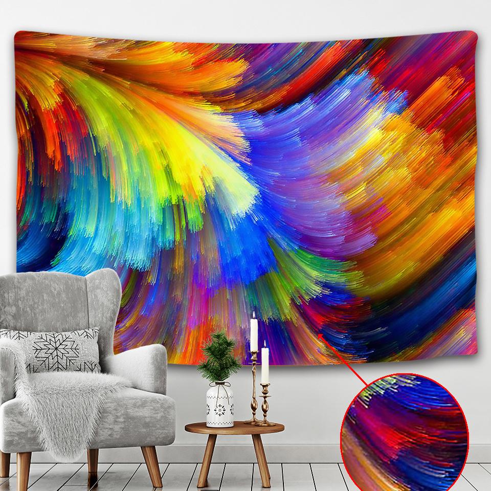 Abstract Living Room Home Art Deco Stars Tapestry Mandala Wall Tapestry Living Room Boho Hippie Backdrop Cloth