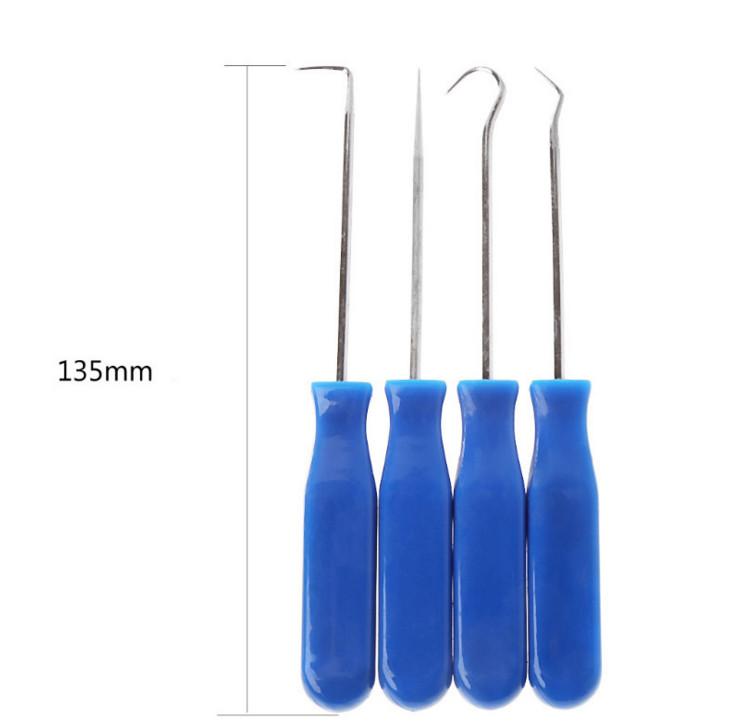 4 pcs Car Stainless Steel Oil Seal Screwdriver Craft Hobby Auto Small Parts O-Ring Seal Remover Hook disassembly Tool Kits