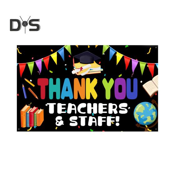 Teacher Appreciation Week Backdrop Banner Thank You Teacher And Staff Background Decoration for Teachers' Day Classroom School Office Decor