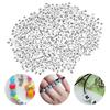 1000Pcs White Beads Black English Alphabet Bead DIY Acrylic Round Jewelry Clothing Accessory