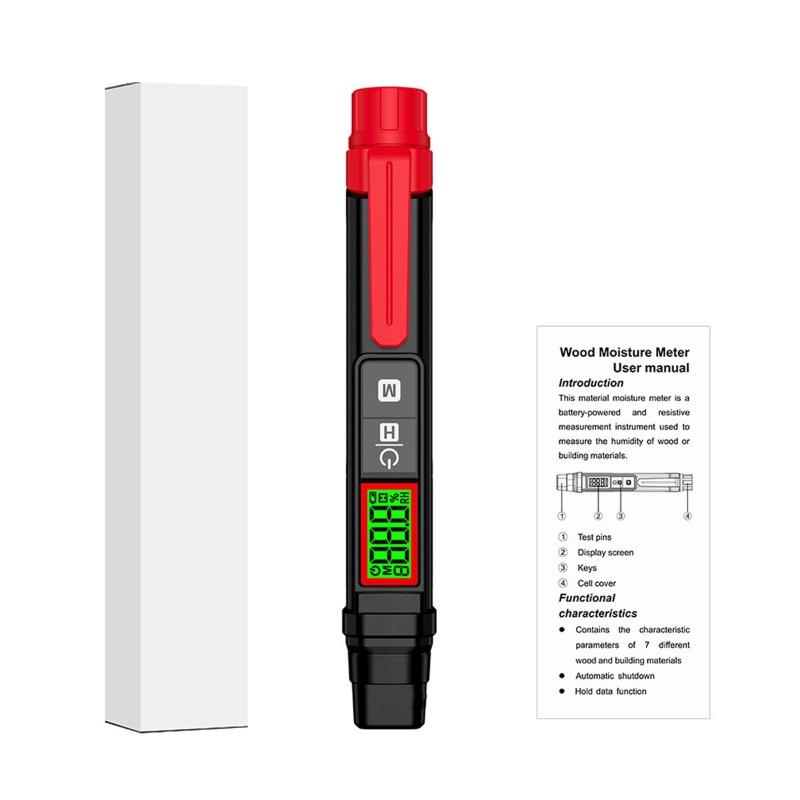 HT67 Wood Moisture Detector Digital Portable Moisture Meters Brick Cement Building Paper Humidity Meter LCD Display Detector