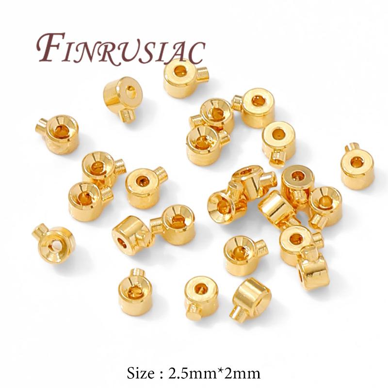 2.5mm 3mm 18K Gold Plated Crimp End Beads,Crimp Beads For Jewelry Making Supplies,Necklace End Bead,Bracelets Accessories