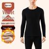Men's Luxe Fleece-Lined Lambswool Thermal Set for Autumn-Winter