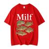 Mec J'Aime le Poisson T-shirt Meme Drôle Mode Vintage Manches Courtes T-shirt Hommes et Femmes Décontracté Lâche Coton T-shirt Streetwear