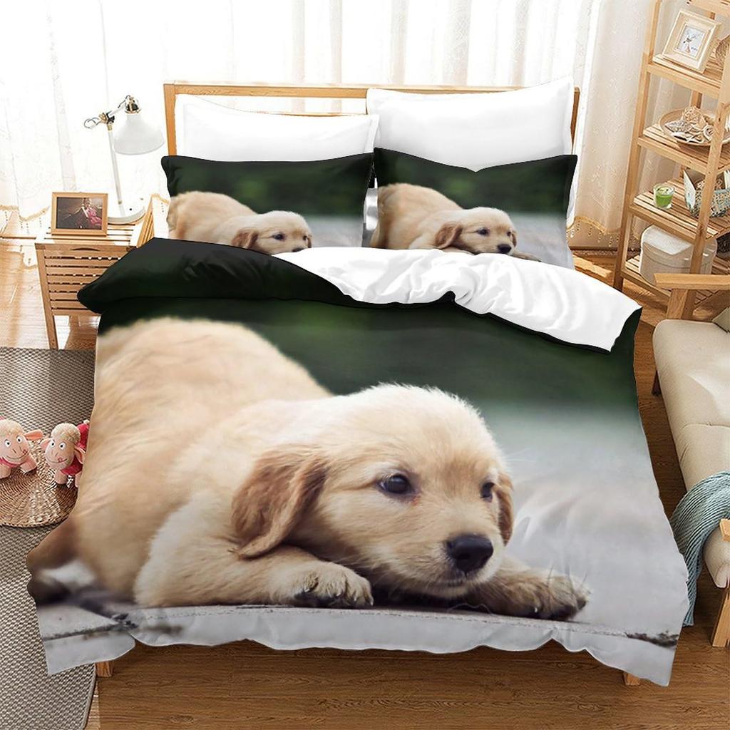 Labrador Dog Duvet Set 3D Digital Printing Bedding Set Three-Piece Bedroom Decoration