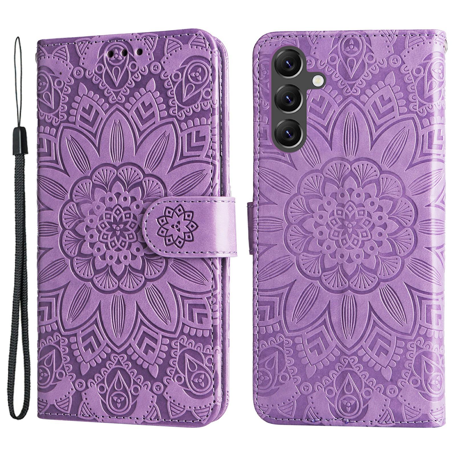 

For Samsung Galaxy A15 5G Case Stand Wallet Shockproof PU Leather Cell Phone Cover Purple