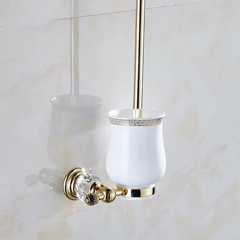 Yuzhu Crystal Gold Wall-Mounted Toilet Brush