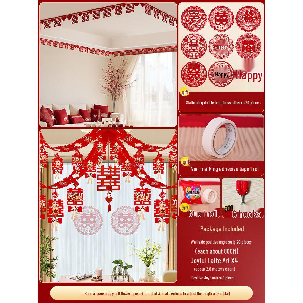 Complete Wedding Decoration Set: Bride's Room, Groom's New Home & Living Room Ceiling