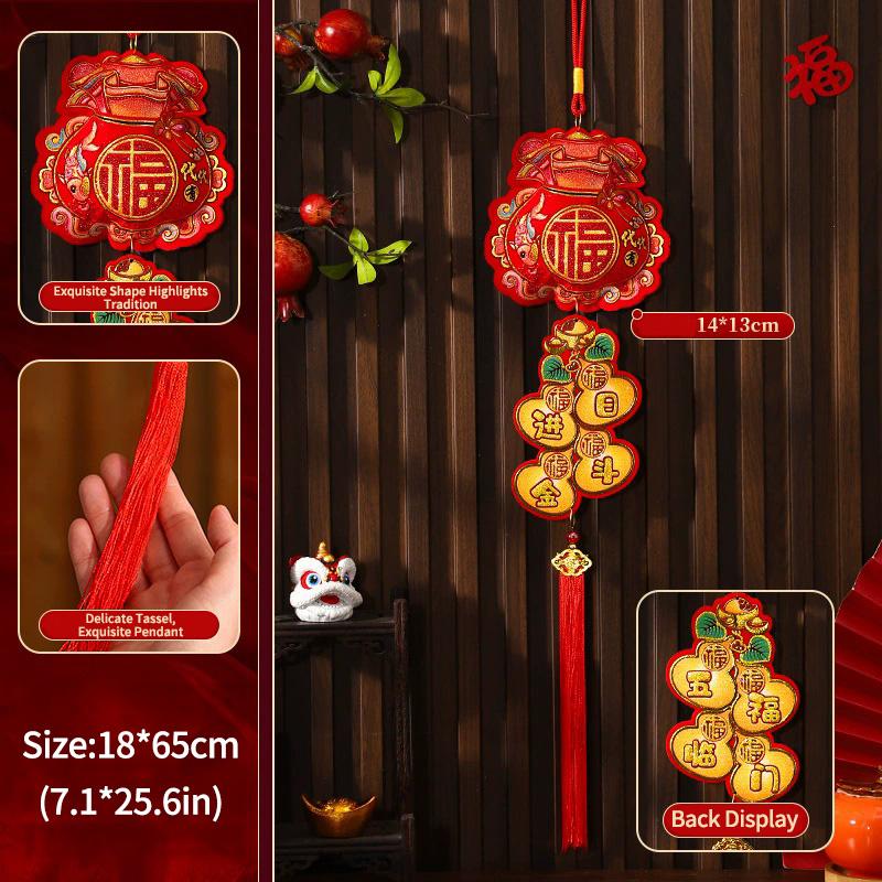 Chinese Spring Festival Lucky Decor The Year Of Hores Door Hanging Pendants Chinese New Year Home Party Supplies