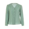 [Fashionable V-neck Shirt] Women's 25 Autumn Style Vertical Stripe Sensation Gentle and Intellectual Ability Long Sleeve Top
