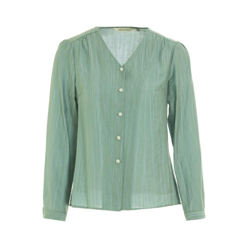 [Fashionable V-neck Shirt] Women's 25 Autumn Style Vertical Stripe Sensation Gentle and Intellectual Ability Long Sleeve Top