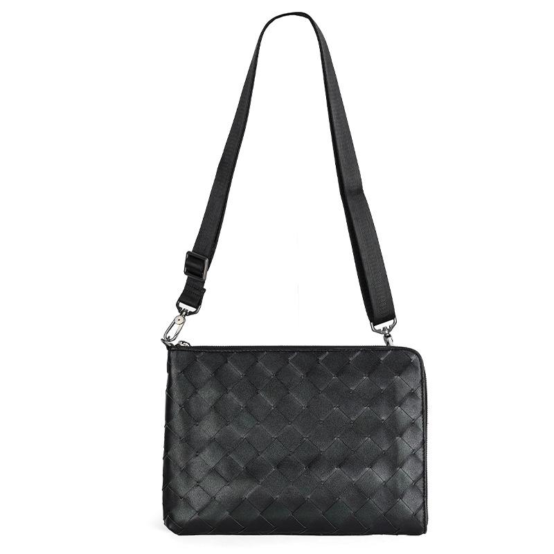 

Мужская плетеная сумка кроссбоди из коровьей кожи - Корейский тренд моды для деловых поездок 22*3*31 cm чёрный