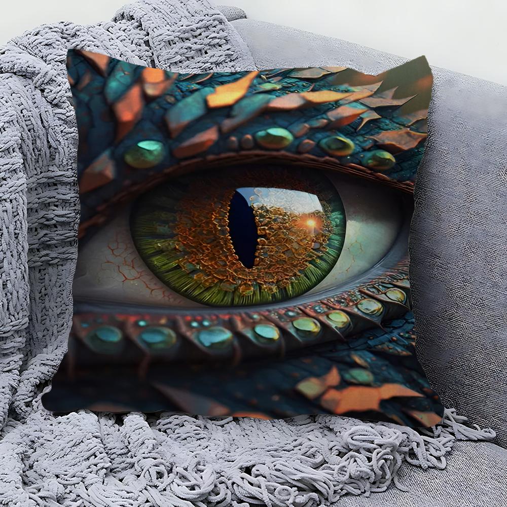 Dragon Eyes Pillow Covers Cartoon Sofa Decorative Home Double-sided Printing Short Plush Cute Cushion Cover