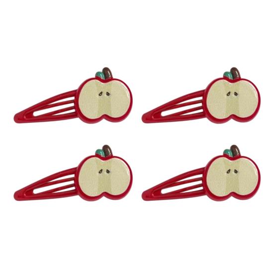 

4Pcs Girl Hairpin Red Fruit Slice Decor Hair Clips Smooth Surface Rounded Edges Lightweight Hair Pins Hair Accessories B