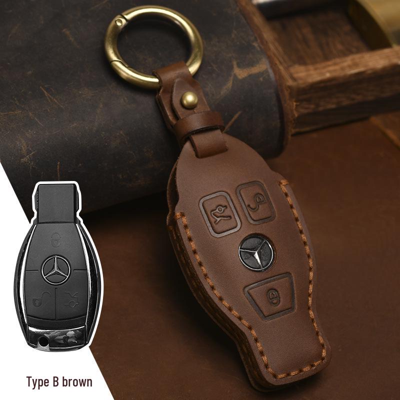 

Compatible Genuine Leather Key Case Set for Mercedes-Benz E-Class 260L/300L, GLC 180L, C-Class, A-Class, B-Class