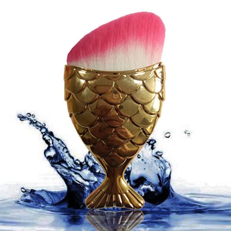 Mermaid Themed Cosmetic Brush Durable Plastic Handle Professional Supplies Home