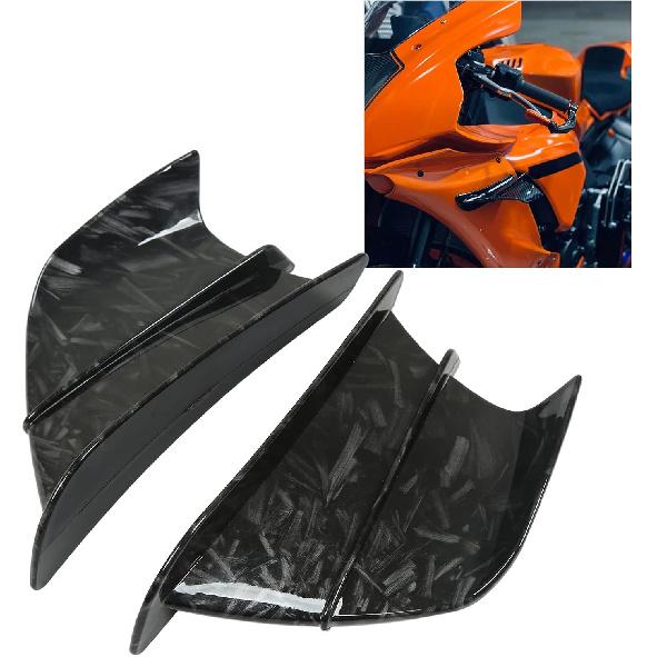 Motorcycle Side Wind Fin Motorcycle Side Spoiler Front Fairing Aerodynamic Winglets for Z900 Z1000 (Marble Grain)