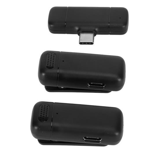 Wireless Lavalier Microphone Noise Reduction 2.4G Type C Receiver Mini Lapel Mic with Charging Case for Live Streaming