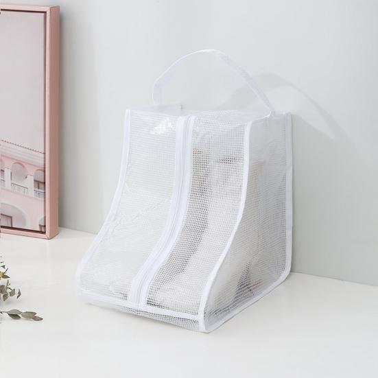 1Pc Boot Organizer Dust-proof Waterproof Space-saving Visible Handle Design Shoe Storage Pouch Household Supply