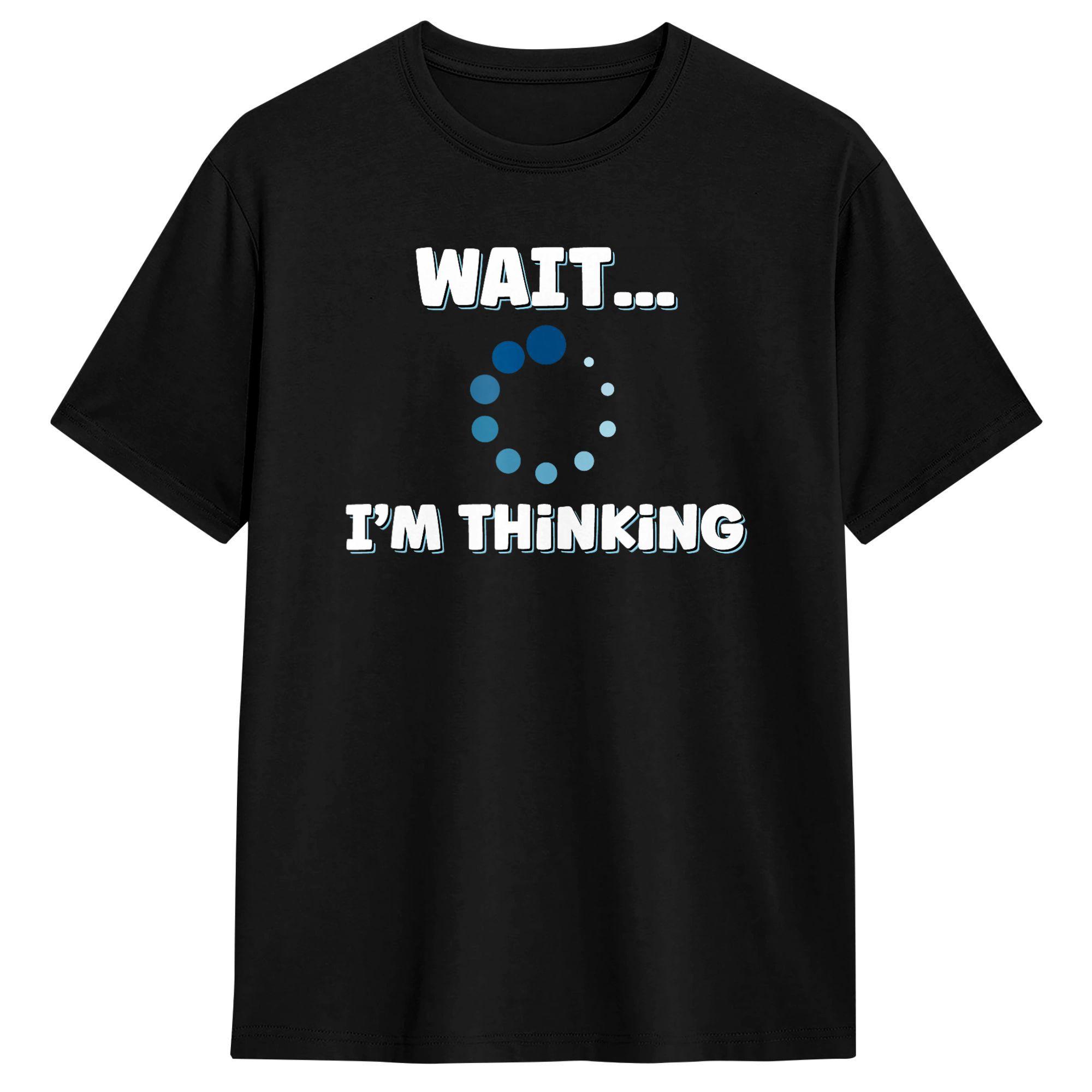 Funny Cat Brain Hold On Im Thinking Graphic T Shirt Beach  Vintage T Shirts Cotton Harajuku Tee Shirt For Unisex Printed Tops S