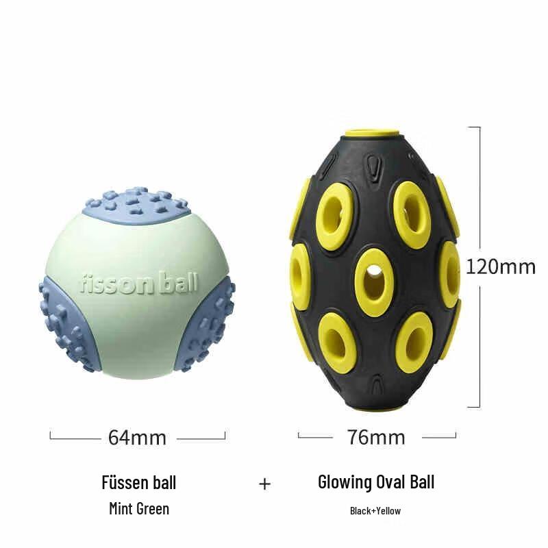 Milin Dog Toy Set: Fisen Ball & Hollow Rugby