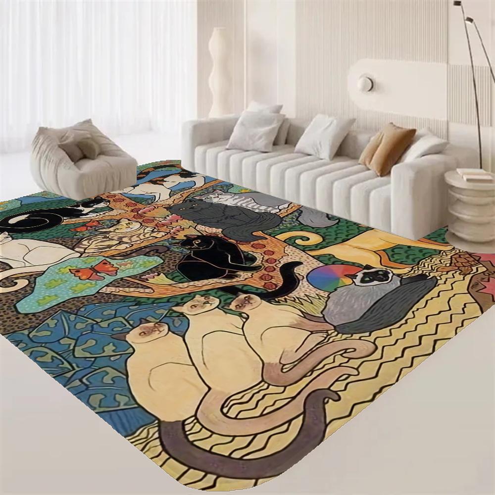 Cartoon cat pattern Floor Mat Rectangle Anti-slip Home Soft Badmat Front Door Indoor Outdoor Mat Welcome Doormat