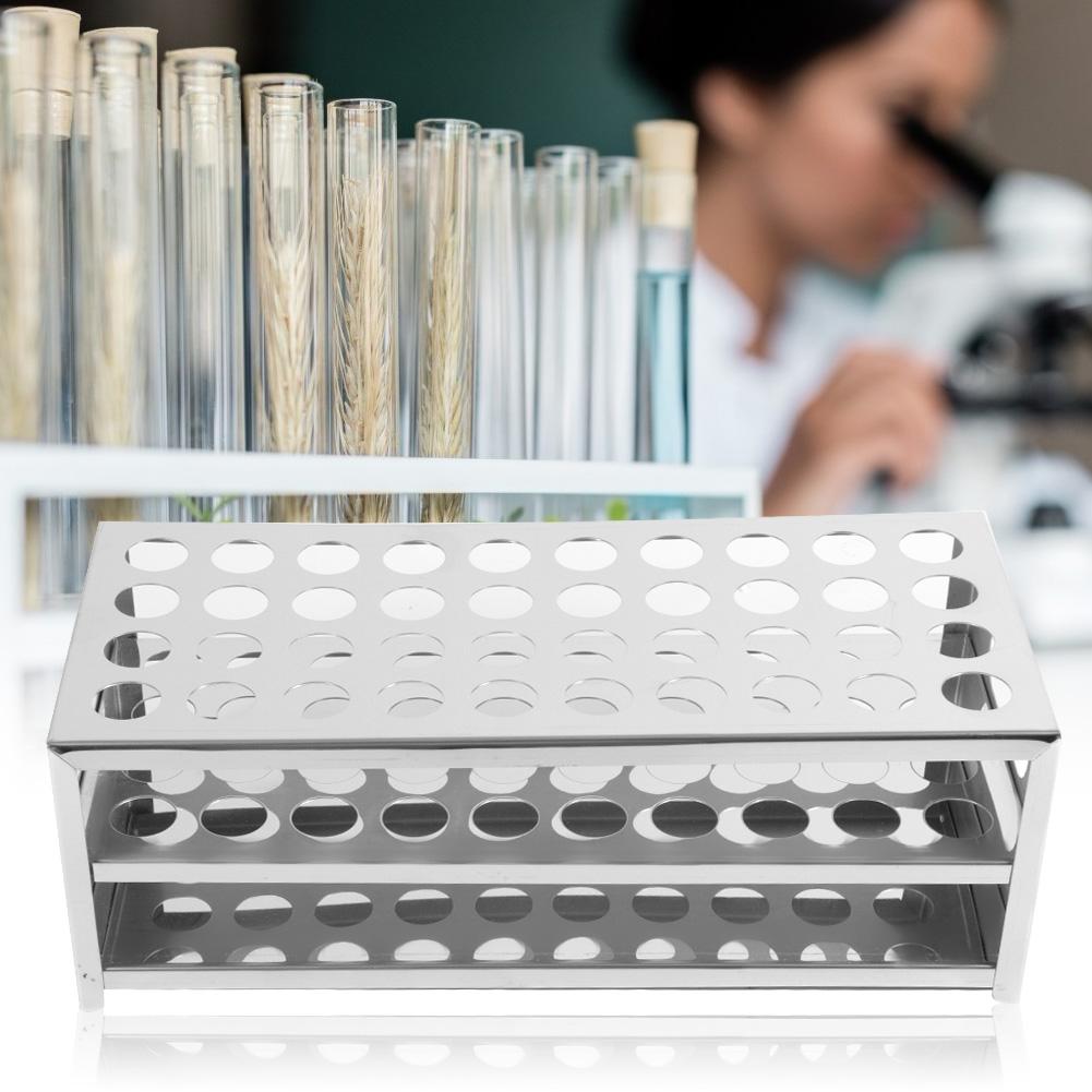 304 Stainless Steel Punch Plate Test Tube Rack 40 Holes Large Capacity Test Tube Holder