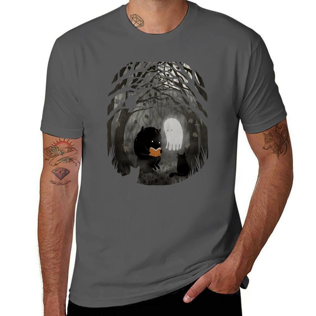A Quiet Spooky Spot Book Reading Monster Tshirt Urban Casual Loose Fit Tee Tshirt